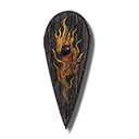 Flame Crest Wooden Shield
